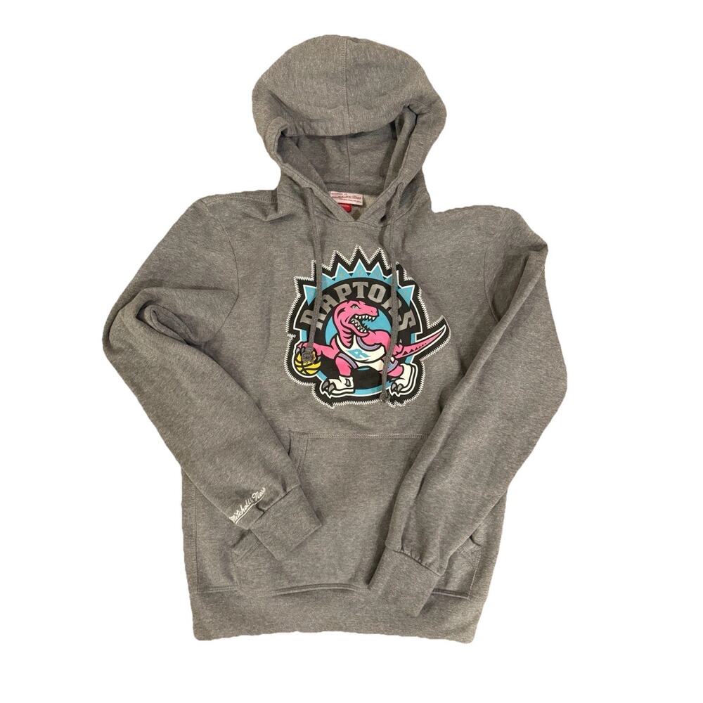 NBA TORONTO Raptors Mens Hoodie Small RARE Pink Raptor Retro Throwback Mitchell